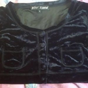Vintage Betsey Johnson - Crushed Velvet Crop Top - Small